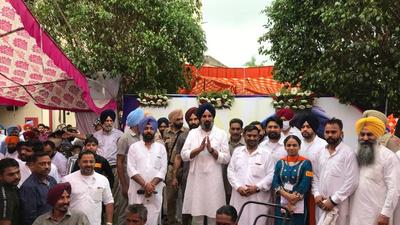 SAD leader Bikramjit Singh Majithia after launching a health camp in Nabha on Sunday. (HT Photo)