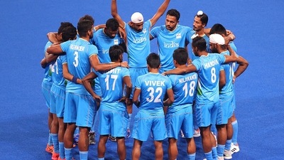 Players of the Indian hockey team in a huddle. (Getty Images) Players of the Indian hockey team in a huddle. (Getty Images)