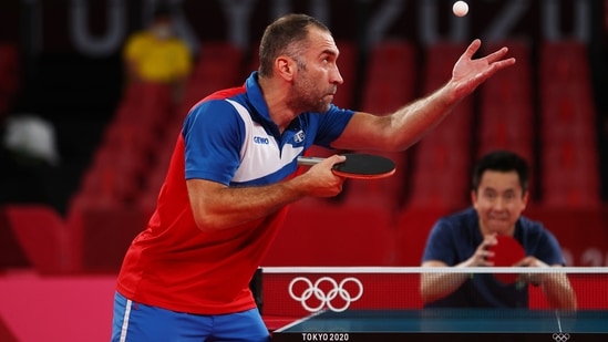 Tokyo 2020 Olympics - Table Tennis - Men's Team - Last 16 - Tokyo Metropolitan Gymnasium - Tokyo, Japan - August 1, 2021. Marko Jevtovic of Serbia in action REUTERS/Luisa Gonzalez(REUTERS)