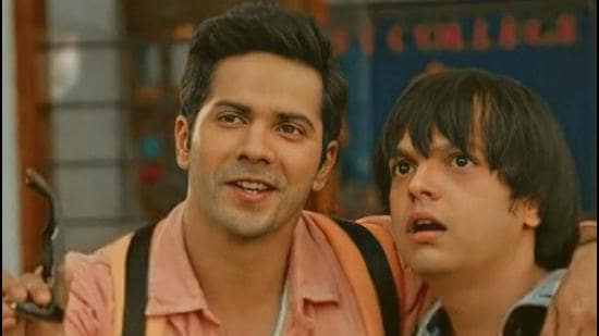 Actor Varun Dhawan with his best friend Kavish Majumdar in a still from Main Tera Hero (2014)