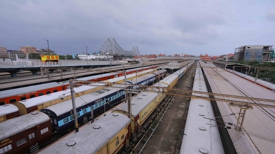 Trains parked at Howrah station. (File Photo)