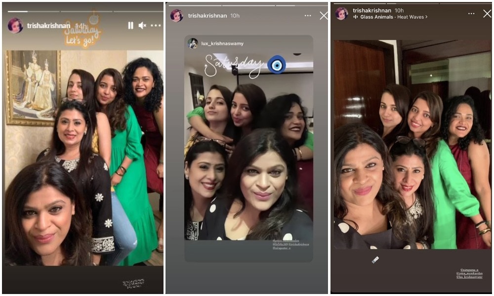 Trisha spent Friendship Day eve with her close friends.