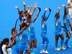 Tokyo 2020 Olympics - Hockey - Women - Quarterfinal - Australia v India - Oi Hockey Stadium, Tokyo, Japan - August 2, 2021. Players of India wave to their supporters in the stands after winning their match. REUTERS/Bernadett Szabo(REUTERS)