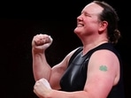 Tokyo 2020 Olympics - Weightlifting - Women's +87kg - Group A - Tokyo International Forum, Tokyo, Japan - August 2, 2021. Laurel Hubbard of New Zealand celebrates after a lift. REUTERS/Edgard Garrido