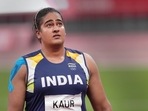 India's Kamalpreet Kaur during the women's discus throw final event at Tokyo Olympics 2020