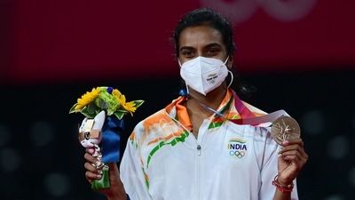 Tokyo 2020: 'Still have no words to describe the feeling': PV Sindhu shares first thoughts after historic bronze medal win. (AFP) Tokyo 2020: 'Still have no words to describe the feeling': PV Sindhu shares first thoughts after historic bronze medal win. (AFP)