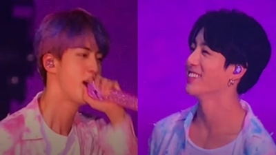 BTS members Jin and Jungkook. BTS members Jin and Jungkook.