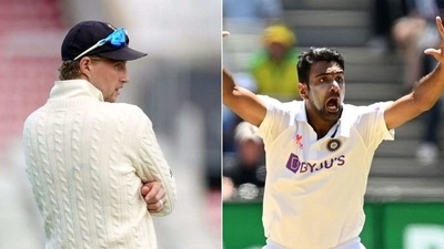 Photos of England  captain Joe Root (L) and Indian spinner R Ashwin (R) (HT Collage)