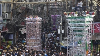 Huge processions are taken out on Muharram by Muslims, which have been banned by Uttar Pradesh government due to Covid-19. (Vipin Kumar/HT File Photo)
