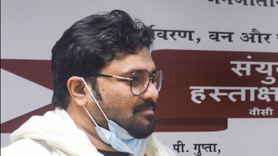 BJP leader Babul Supriyo made the surprise announcement about his exit from politics and Lok Sabha in a Facebook post on Saturday. On Monday, he was persuaded to remain a Lok Sabha member. (PTI) BJP leader Babul Supriyo made the surprise announcement about his exit from politics and Lok Sabha in a Facebook post on Saturday. On Monday, he was persuaded to remain a Lok Sabha member. (PTI)