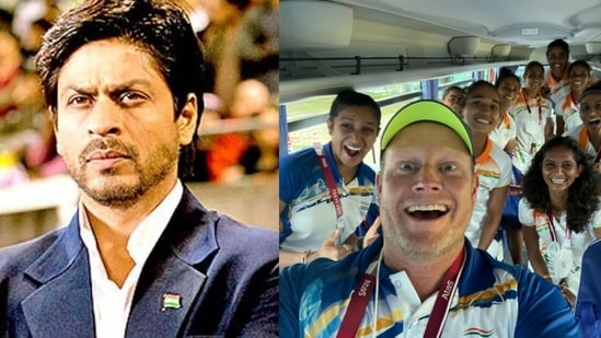Shah Rukh Khan reacts to Indian women's team beating Australia at Olympics. 