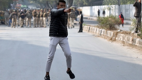 Gopal Sharma had grabbed headlines when he brandished a gun and opened fire at those protesting against the Citizenship (Amendment) Act in Delhi’s Jamia Nagar area.(REUTERS)