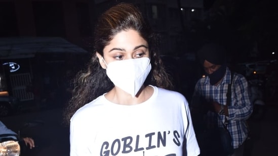 Shamita Shetty was snapped at a salon in Mumbai.(Varinder Chawla)