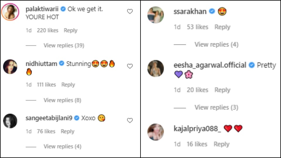 Comments on Shweta Tiwari's post. Comments on Shweta Tiwari's post.