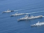 Quad navies at Malabar 2020 exercise. Quad navies at Malabar 2020 exercise.