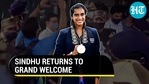 Sindhu returns to grand welcome Sindhu returns to grand welcome
