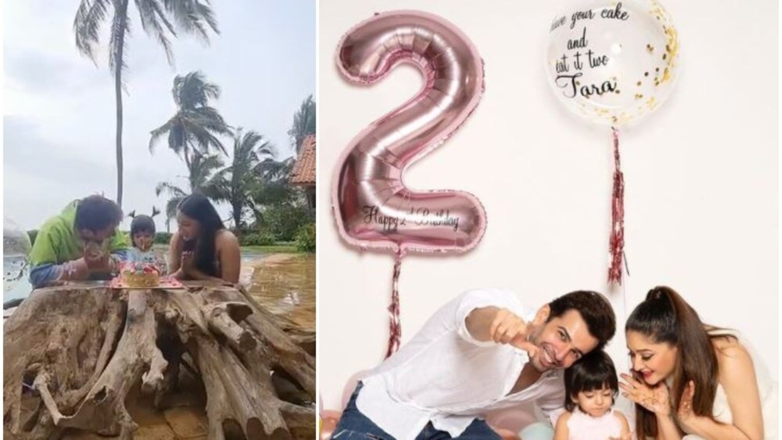 Jay Bhanushali, Mahhi Vij celebrate daughter Tara's second birthday by the beach, watch