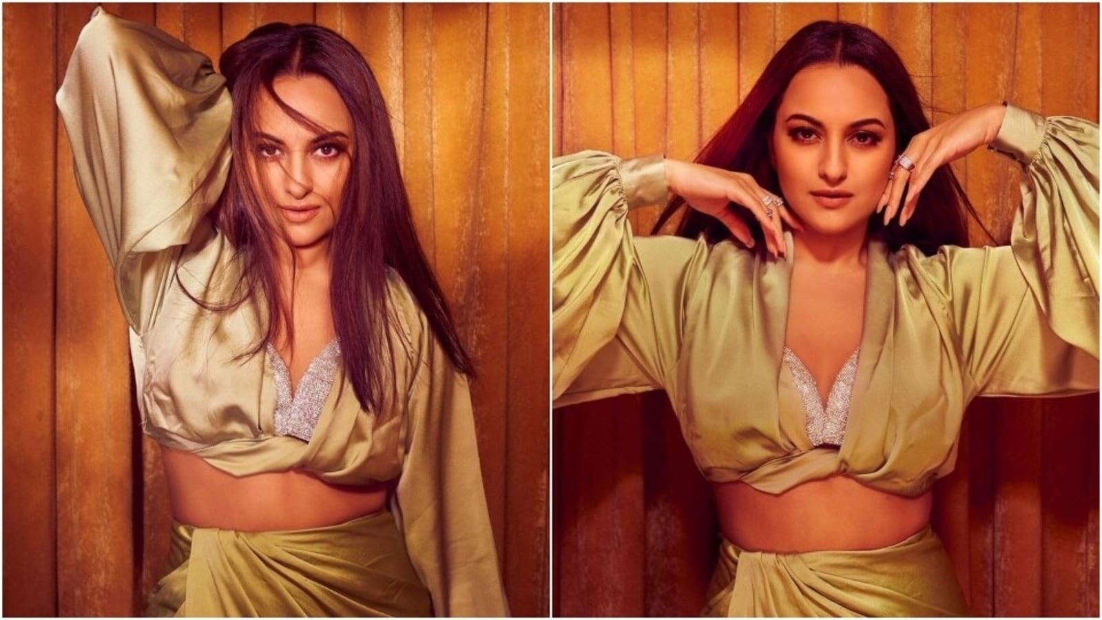 Sonakshi Sinha Beeg - Sonakshi Sinha slays it in a sexy green blouse and thigh-slit skirt worth  â‚¹14k | Fashion Trends - Hindustan Times