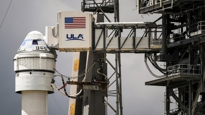 An Atlas V rocket carrying Boeing's CST-100 Starliner capsule for launch to the International Space Station in Cape Canaveral, Florida, US. (Reuters)