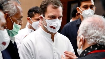 at a breakfast meeting hosted by Congress leader Rahul Gandhi, representatives from 15 parties agreed to to stick to their stand on the Pegasus snooping issue. (ANI Photo) at a breakfast meeting hosted by Congress leader Rahul Gandhi, representatives from 15 parties agreed to to stick to their stand on the Pegasus snooping issue. (ANI Photo)