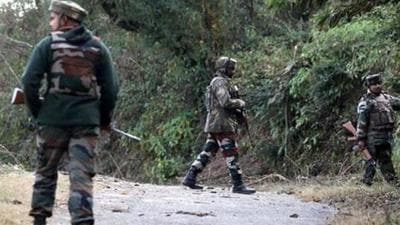 Indian army soldiers take position during a gunfight with suspected militants in Akhnoor district of J&K. (File photo) Indian army soldiers take position during a gunfight with suspected militants in Akhnoor district of J&K. (File photo)