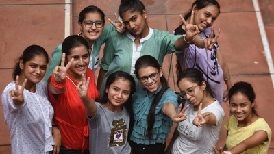 Similarly, the overall pass percentage of private schools also improved from last year’s 91.29% to 99.54% in Delhi East region. (Photo by Sanchit Khanna/ Hindustan Times)