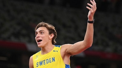 Duplantis of Sweden reacts. (Getty Images) Duplantis of Sweden reacts. (Getty Images)
