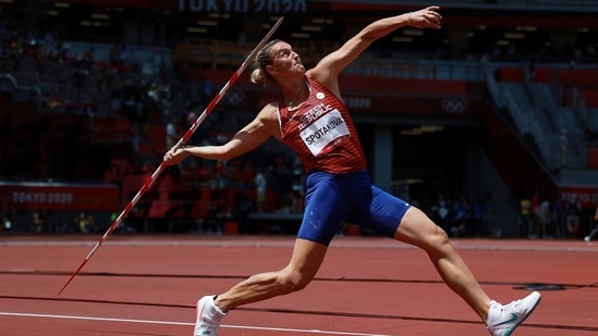 Tokyo 2020 Olympics - Athletics - Women's Javelin Throw - Qualification - Olympic Stadium, Tokyo, Japan - August 3, 2021. Barbora Spotakova of Czech Republic in action REUTERS/Kai Pfaffenbach(REUTERS)