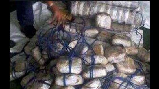 The heroin was smuggled from Pakistan via a Gujarat port, it was found in the investigation. (HT photo)