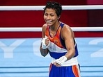 Indian boxer Lovlina Borgohain poses after her semifinal bout in the welterweight 64-69kg category at Tokyo Olympics 2020 Indian boxer Lovlina Borgohain poses after her semifinal bout in the welterweight 64-69kg category at Tokyo Olympics 2020