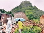 A view of the landslide at Taliye village near Mahad in Maharashtra.(HT File Photo) A view of the landslide at Taliye village near Mahad in Maharashtra.(HT File Photo)