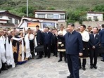 Chinese President Xi Jinping, waves to villagers while visiting Galai village of Nyingchi, southwest China's Tibet Autonomous Region. Chinese President Xi Jinping, waves to villagers while visiting Galai village of Nyingchi, southwest China's Tibet Autonomous Region.