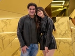 Arbaaz Khan poses with Giorgia Andriani for a photo. Arbaaz Khan poses with Giorgia Andriani for a photo.