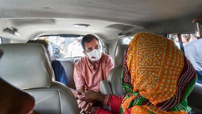 Congress leader Rahul Gandhi meets the family members of the minor girl who was allegedly raped and murdered in Delhi cantonment area, in New Delhi, Wednesday. (PTI) Congress leader Rahul Gandhi meets the family members of the minor girl who was allegedly raped and murdered in Delhi cantonment area, in New Delhi, Wednesday. (PTI)