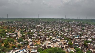 Faridabad: A view of the Khori village settlement where a demolition drive is in progress by the district administration to clear encroachments on Aravali land in Faridabad on July 15, 2021. (Vipin Kumar/HT PHOTO) Faridabad: A view of the Khori village settlement where a demolition drive is in progress by the district administration to clear encroachments on Aravali land in Faridabad on July 15, 2021. (Vipin Kumar/HT PHOTO)