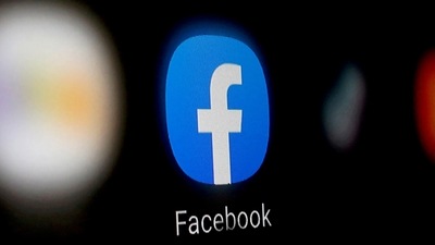 A Facebook logo is displayed on a smartphone in this illustration taken January 6, 2020. (REUTERS)
