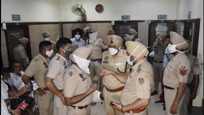 A police team at the private hospital in Amritsar where the firing took place on Tuesday night. A police team at the private hospital in Amritsar where the firing took place on Tuesday night.