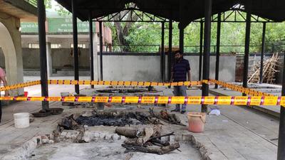 The pyre where the Dalit girl was cremated. ht photo The pyre where the Dalit girl was cremated. ht photo