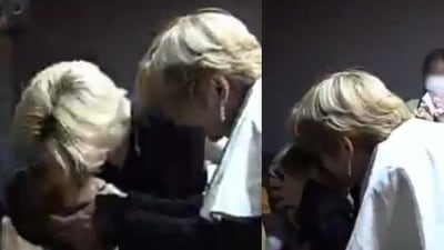 BTS members Jimin and V shower RM with love. BTS members Jimin and V shower RM with love.