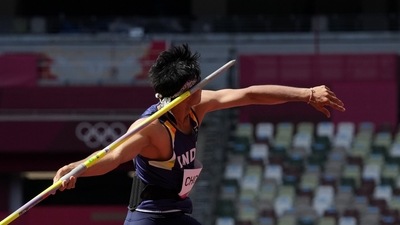 Tokyo: India's Neeraj Chopra competes in the men's Javelin throw qualification event at the 2020 Summer Olympics, in Tokyo, Wednesday, August 4, 2021. (PTI Photo/Gurinder Osan) (PTI08_04_2021_000002A) (PTI) Tokyo: India's Neeraj Chopra competes in the men's Javelin throw qualification event at the 2020 Summer Olympics, in Tokyo, Wednesday, August 4, 2021. (PTI Photo/Gurinder Osan) (PTI08_04_2021_000002A) (PTI)