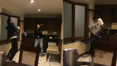 Sunny Leone shared a video of her and her husband Daniel Weber tackling a cockroach. Sunny Leone shared a video of her and her husband Daniel Weber tackling a cockroach.