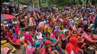 Hundreds of tribals of around a dozen villages of South Sukma are protesting against police since Tuesday. (Sourced) Hundreds of tribals of around a dozen villages of South Sukma are protesting against police since Tuesday. (Sourced)