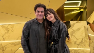Arbaaz Khan poses with Giorgia Andriani for a photo. Arbaaz Khan poses with Giorgia Andriani for a photo.