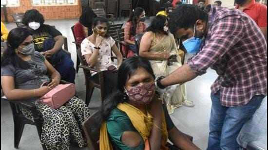 A transgender person receives a dose of the Covid-19 vaccine, in Kochi, Kerala earlier in July. (File photo)