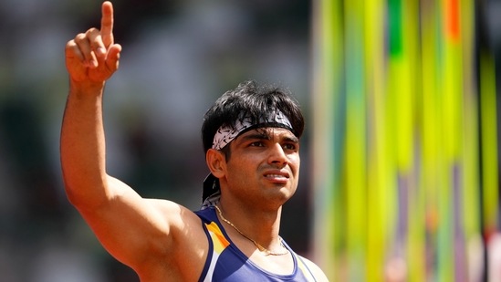 Tokyo 2020 Olympics: Neeraj Chopra of India reacts.(REUTERS)