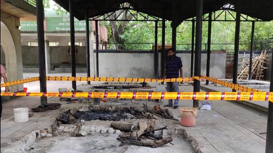 The pyre where the Dalit girl was cremated. ht photo The pyre where the Dalit girl was cremated. ht photo