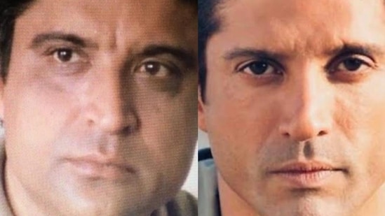 Shabana Azmi shared this combo picture of Javed Akhtar and Farhan Akhtar.