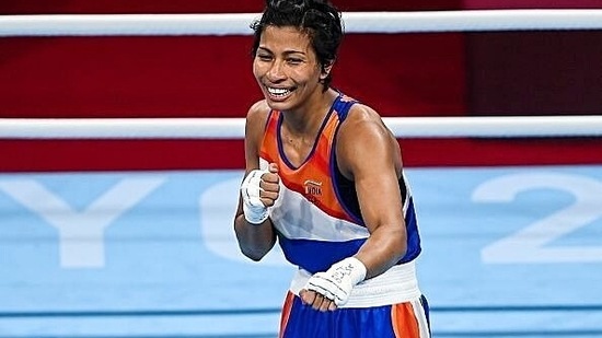 Indian boxer Lovlina Borgohain poses after her semifinal bout in the welterweight 64-69kg category, at Tokyo Olympics 2020, in Tokyo on Wednesday.(ANI) Indian boxer Lovlina Borgohain poses after her semifinal bout in the welterweight 64-69kg category, at Tokyo Olympics 2020, in Tokyo on Wednesday.(ANI)