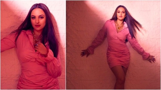 In another, the 'Kalank' actor grabbed eyeballs as she posed in a pink cotton bodycon dress.(Instagram/@aslisona)