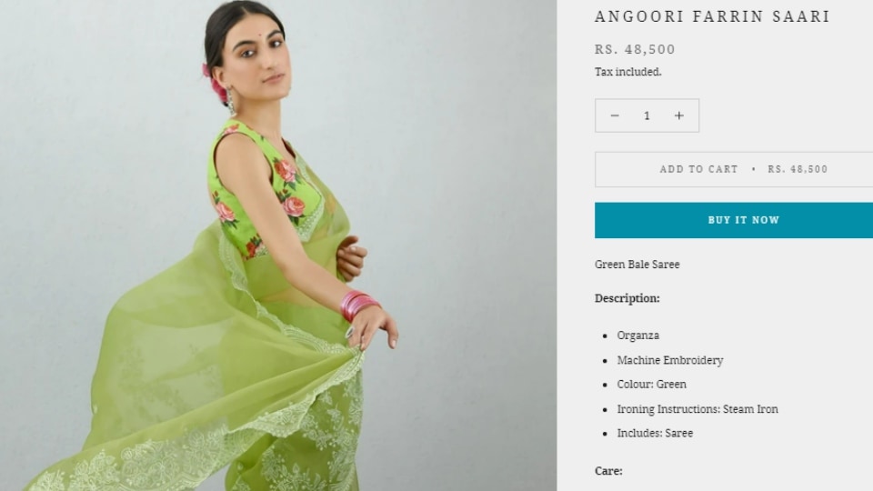 The price of Kiara Advani's saree.(torani.in)